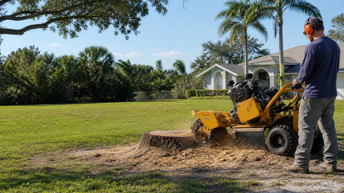 Stump grinding job in Melbourne FL