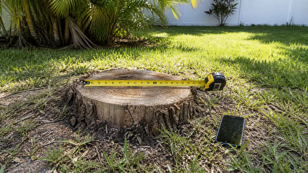 On-site stump measurement for quote in Melbourne FL